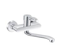 Rubinetto Miscelatore Monocomando Lavello a Muro Serie Iole Dh Cromo