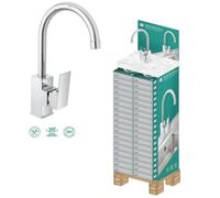 Rubinetto Miscelatore Monocomando Lavello Cucina Cromato Canna Alta Rotante 360°