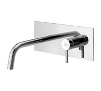 Rubinetto miscelatore monocomando per lavabo incasso 2 fori con bocca a muro ...