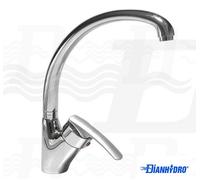 RUBINETTO MISCELATORE MONOCOMANDO PER LAVELLO CUCINA MANIGLIA CROMO SATINATO