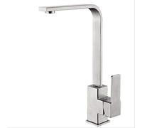 Rubinetto Miscelatore Monocomando Spazzolatorubinetto Da Cucina In Acciaio Inox Con Base Quadrata Girevole Monovasca E Doppio Lavabo Con Base In Ceramica