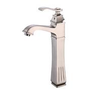 Rubinetto Miscelatore Nero Antico Rubinetto monocomando Mediterraneo Vintage Retro Acqua Calda e Fredda Rubinetto monoforo in Rame Elegante lavabo Aumenta l'altezza può ruotare (Nero Alto)