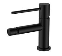 Rubinetto miscelatore per bidet ZUÑ, design stilizzato e arrotondato, in ottone e finitura nera opaca, con guarnizioni e cartuccia