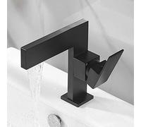 Rubinetto miscelatore per lavabo a cascata, in ottone, monocomando | Cartuccia a disco in ceramica, aeratore a prova di schizzi, vasche sottolavello, guardaroba o WC, coda flessibile