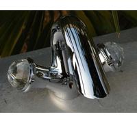 RUBINETTO MISCELATORE PER LAVABO BAGNO CON MANOPOLE IN STILE SVAROVSKI CROMATO