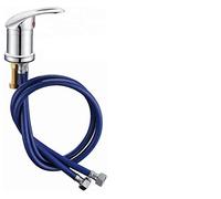 Rubinetto miscelatore per lavabo, con tubi lunghi, per saloni di parrucchiere, facile da montare, per risparmiare manodopera o fai da te, colore argento, 80 cm (tubi in PVC))