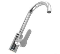 Rubinetto miscelatore per lavabo, cromato lucido, girevole, rubinetto per lavabo per bagno, miscelatore monocomando per acqua calda e fredda, con corpo in lega di zinco e maniglia in ABS, design