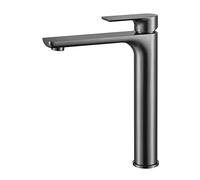 Rubinetto miscelatore per lavabo da bagno grigio canna di fucile Maniglia singola Rubinetto per lavabo caldo e freddo 1 foro Design moderno Rubinetti da bagno durevoli per la decorazione della casa