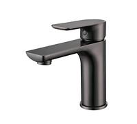 Rubinetto miscelatore per lavabo da bagno grigio canna di fucile - Rubinetto singolo caldo e freddo - Rubinetti per lavabo a 1 foro per bagni moderni - Water SavingDesign