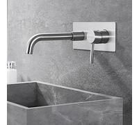Rubinetto miscelatore per lavabo da bagno in acciaio inox spazzolato a 2 fori rubinetto per lavabo caldo e freddo nascosto design maniglia singola per bagni moderni