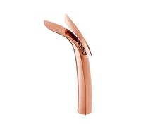 Rubinetto miscelatore per lavabo da bagno, monoforo in ottone caldo e freddo, maniglia singola, finitura oro rosa