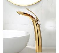 Rubinetto miscelatore per lavabo da bagno, monoforo in ottone caldo e freddo, maniglia singola, finitura oro rosa