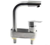 Rubinetto miscelatore per lavabo in acciaio inox 304 caldo e freddo monocomando per lavabo da bagno a due fori montato sul ponte finitura cromata design moderno