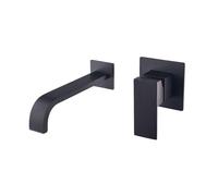 Rubinetto miscelatore per lavabo in ottone nero ad alto flusso, maniglia singola a 2 fori, rubinetto per lavabo con acqua calda e fredda per impianti da bagno
