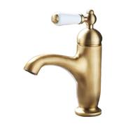Rubinetto miscelatore per lavabo, in ottone retrò, leva singola per acqua calda/fredda, tubi standard UK, finitura anticata, ideale per l'installazione del lavandino