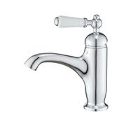 Rubinetto miscelatore per lavabo, in ottone retrò, leva singola per acqua calda/fredda, tubi standard UK, finitura anticata, ideale per l'installazione del lavandino
