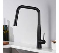 Rubinetto Miscelatore Per Lavello Da Cucina Con Doccetta Estraibile, Colore Nero. Rubinetto Miscelatore Da Cucina A 1 Foro Per Lavello Con Maniglia Singola Girevole A 360° E 2 Modalità Di Getto, Colo