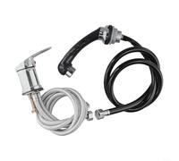 Rubinetto miscelatore per lavello doccia con tubo, miscelatore cromato con doccetta estraibile, tre connessioni rubinetto miscelatore acqua calda fredda per lavabo da barbiere