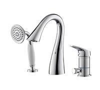 Rubinetto miscelatore per vasca da bagno a 3 fori nero retrò a collo d'oca per rinnovamento del bagno di lusso elegante rubinetto miscelatore per docce e vasche da bagno moderne