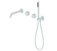 Rubinetto Miscelatore per Vasca da Bagno con doccetta, Finitura Oro Spazzolato, Rubinetto Miscelatore per Acqua Calda e Fredda per Bagno, Set di doccetta e soffione, Rubi