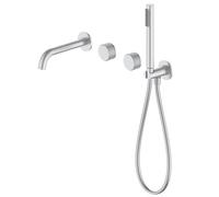 Rubinetto Miscelatore per Vasca da Bagno con doccetta, Finitura Oro Spazzolato, Rubinetto Miscelatore per Acqua Calda e Fredda per Bagno, Set di doccetta e soffione, Rubi