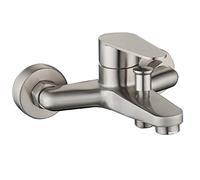 Rubinetto miscelatore per vasca da bagno, rubinetti in acciaio inox, rubinetto per vasca da bagno, con uscita doccia e rubinetto per vasca