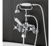 Rubinetto Miscelatore per Vasca E Doccia A Parete da 150 Mm Miscelatore Cromato per Bagno Rubinetto Tradizionale A Doppia Leva per Vasca Beccuccio Girevole per Vasca