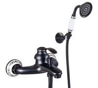 Rubinetto Miscelatore per Vasca E Doccia Rubinetto Miscelatore per Vasca E Doccia A Parete Monocomando Acqua Calda E Fredda Ottone Anticato Nero