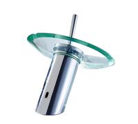 Rubinetto miscelatore rotondo a cascata in vetro colorato cromato monocomando monocomando rotondo (pacchetto B)