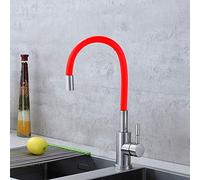 Rubinetto miscelatore Rubinetto da cucina durevole antiruggine in acciaio inossidabile 304, bacino di miscelazione acqua calda fredda Rubinetto monoforo a rotazione universale, colore freddo alla moda