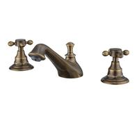 Rubinetto miscelatore vintage a 3 fori con doppia maniglia a croce per lavabo da bagno diffuso rubinetto per vasca da bagno montato su ponte, 20,3 cm, 2 maniglie, 3 fori, rubinetti per vasca da bagno