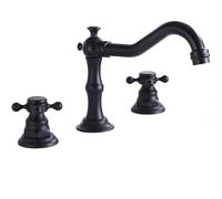 Rubinetto miscelatore vintage a 3 fori per lavabo a doppia maniglia diffuso per lavabo da bagno rubinetto per vasca da bagno, montaggio su piano, 20,3 cm, 2 maniglie, 3 fori, rubinetto per vasca da