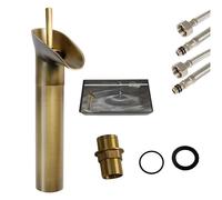 RUBINETTO MISCELATORE VINTAGE BAGNO CANNA ALTA BECCO CASCATA OTTONE 20 SC0