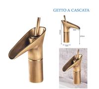 Rubinetto miscelatore cascata ottone canna bassa bagno vintage becco DR T2021