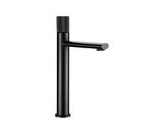 Rubinetto moderno for lavabo da bagno con foro singolo montaggio su piano, con maniglia zigrinata miscelatore for acqua calda fredda for lavabo(Gray tall)