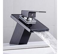 Rubinetto moderno in ottone con lavabo in vetro Rubinetto miscelatore a cascata per lavello da banco 9 16 Dimensioni del tubo per un bagno elegante Aggiornamento Design elegante e funzionale