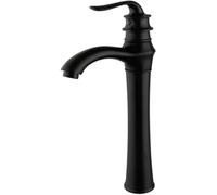 Rubinetto moderno in ottone nero con maniglia singola per bagno e cucina, miscelatore per acqua calda e fredda, design alto per lavandino, elegante e funzionale per la casa