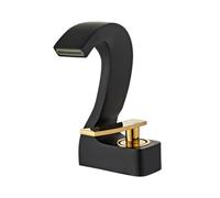 Rubinetto moderno in ottone nero per lavabo - Miscelatore monocomando per lavello acqua calda/fredda con tubi standard UK - Design elegante a cascata e facile da installare