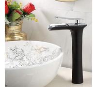 Rubinetto moderno in ottone per lavabo da bagno, rubinetto miscelatore a cascata caldo e freddo, design corto in oro, per cucine e bagni eleganti, elegante bianco