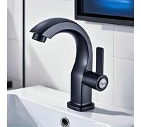 Rubinetto moderno per bagno con foro singolo e doccetta laterale - valvola in nero opaco, bocca curva ergonomica e facile installazione, adatto per bagni di hotel e casa 1 pz - Nero,1 pz - ArgentoABS