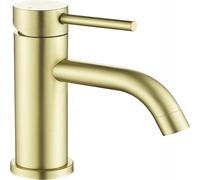 Rubinetto moderno per lavabo da bagno, design resistente senza piombo con finitura oro spazzolato, facile installazione per lavabo montato s
