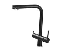 Rubinetto moderno per lavello da cucina a 3 vie, elegante finitura bianca, rubinetto miscelatore caldo e freddo, design a doppia maniglia, sistema di acqua filtrata per cucine contemporanee