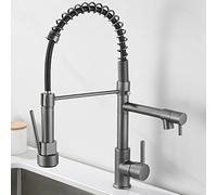 Rubinetto Molla Nera con a spruzzo spruzzatore moxer Girevole Tocca Il Piombo Senza Manico Singolo Rame Design Flessibile 2 modalità Spray per lavello da Cucina