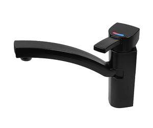 Rubinetto monocomando Capri per camper, roulotte, caravan, campeggio, barca, interruttore nero opaco