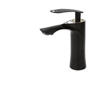 Rubinetto monocomando nero, miscelatore for lavabo caldo e freddo, for WC montato sul ponte, rubinetti for(Mp19 1 Black a)