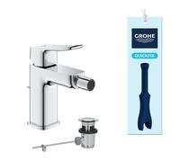 GROHE Dice Rubinetto miscelatore per bidet con piletta click-clack (S-Size 151 mm, snodo a sfera, cartuccia ceramica 28 mm, risparmio idrico, facile da installare), cromo, 1018770000