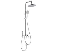 Rubinetto Monocomando per Colonna Doccia, 4 in 1,Cromato | Colonna Doccia con Rubinetto per La Vasca da Bagno, Gruppo Doccia con Soffione, Distanza Fori Regolabile: 13,5-16,5cm