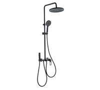 Rubinetto Monocomando per Colonna Doccia, 4 in 1,Nero | Colonna Doccia con Rubinetto per La Vasca da Bagno, Gruppo Doccia con Soffione, Distanza Fori Regolabile: 13,5-16,5cm