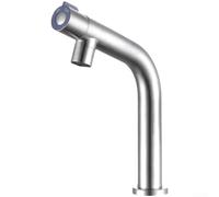 Rubinetto monocomando per lavabo da bagno ad arco medio in acciaio | Aeratore antispruzzi, rubinetto moderno e minimalista per montaggio a ponte a un foro - antiruggine, senza piombo