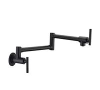 Rubinetto, Monocomando Ruota beccuccio pieghevole Bagno Rubinetto da cucina Montaggio a parete Rubinetto for lavello acqua fredda Cromo/Nero/Nichel spazzolato/Oro(Bkack Bronze B)